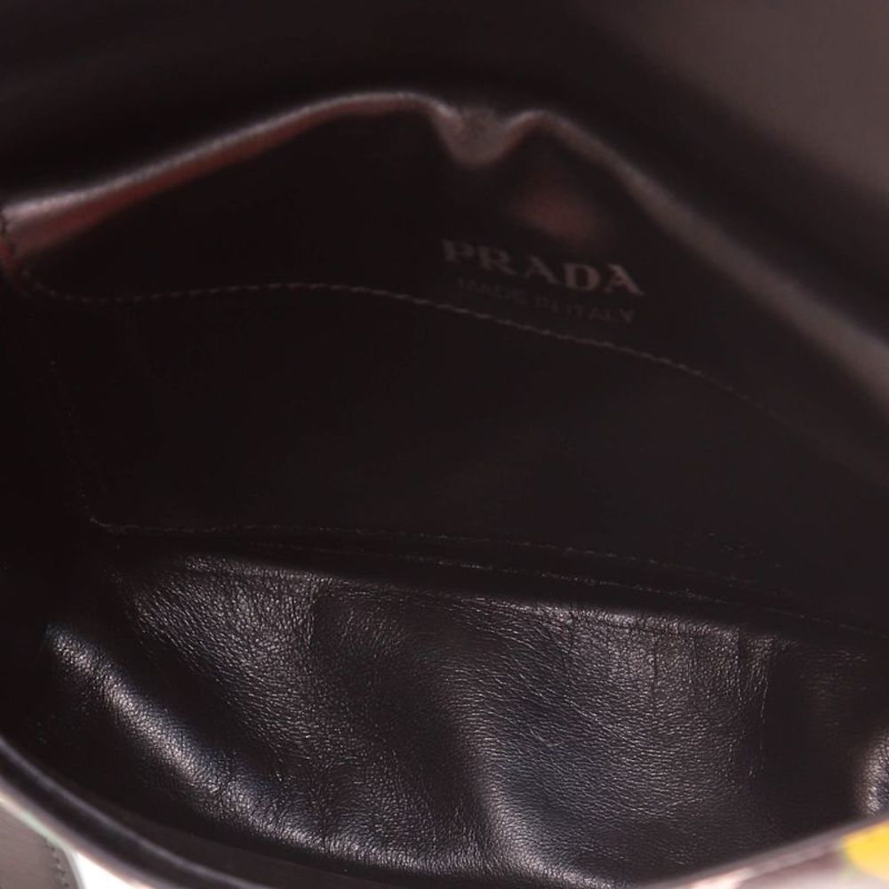 Prada Severine Chain Shoulder Bag Printed Leather Black, Print, Multicolor - Picture 6 of 10